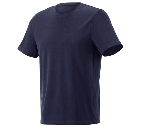 Primary image e.s. Piqué-T-shirt cotton light navy