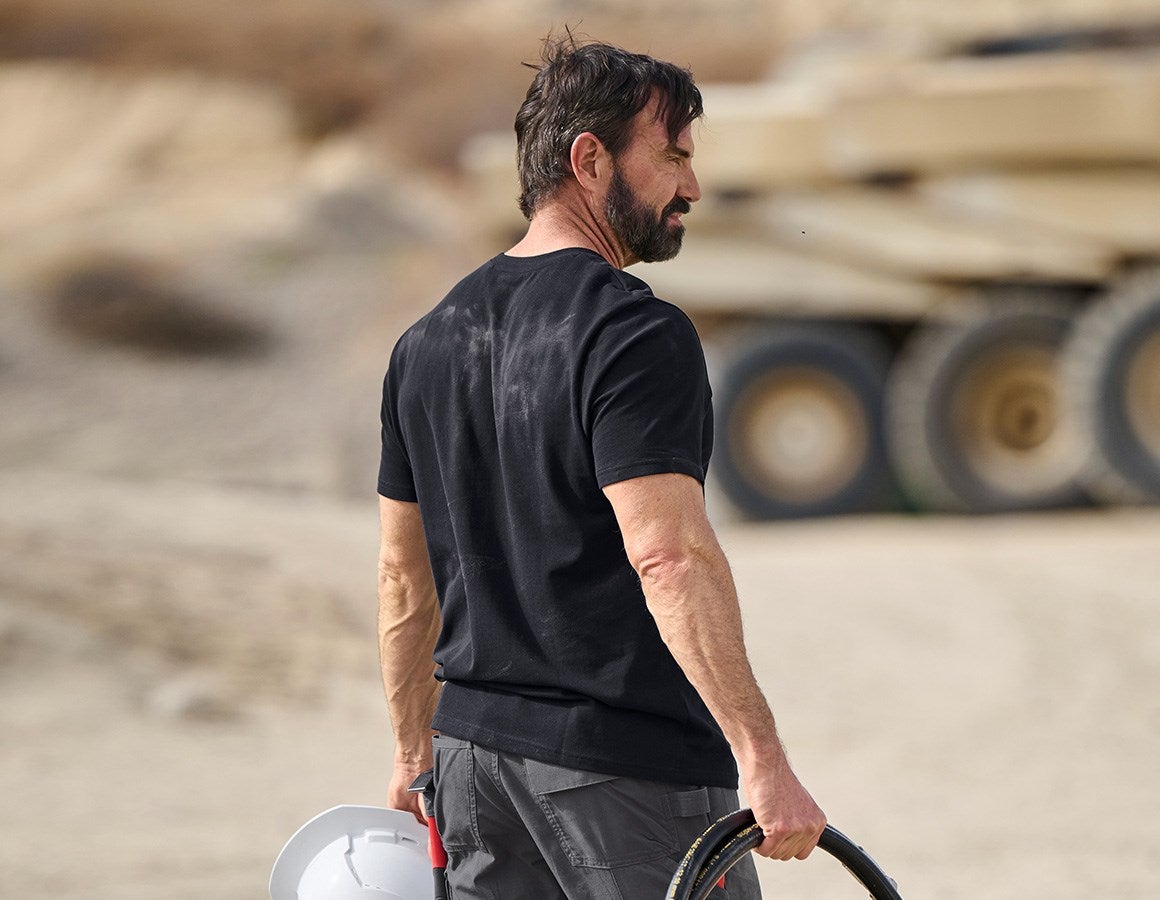 Additional image 2 e.s. Piqué-T-shirt cotton light black