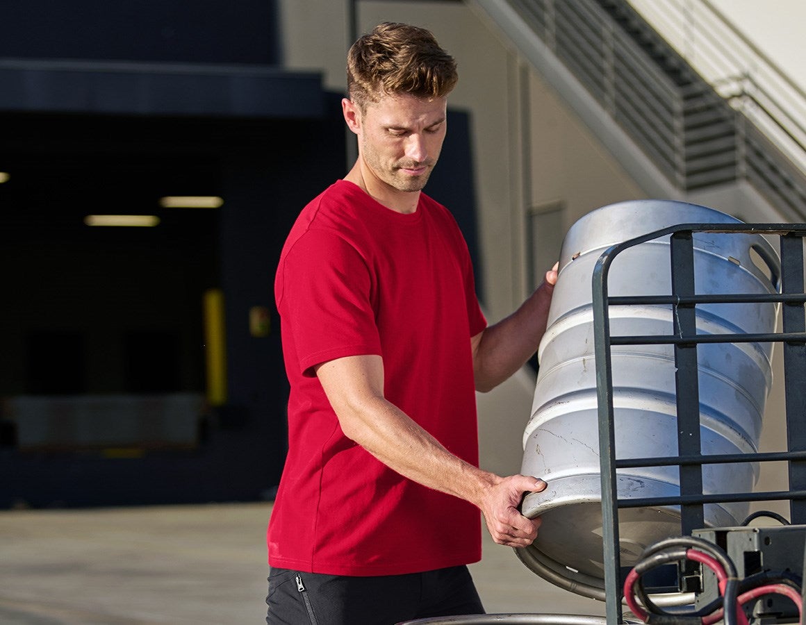 Additional image 1 e.s. Piqué-T-shirt cotton light fiery red