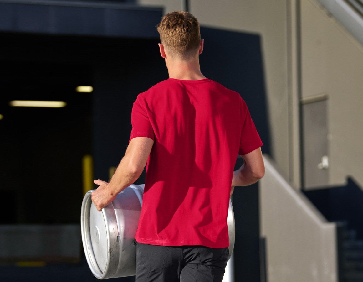 Additional image 2 e.s. Piqué-T-shirt cotton light fiery red