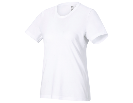 Primary image e.s. Piqué-T-shirt cotton light, ladies' white
