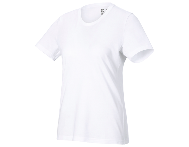 Primary image e.s. Piqué-T-shirt cotton light, ladies' white