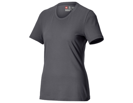 Primary image e.s. Piqué-T-shirt cotton light, ladies' anthracite