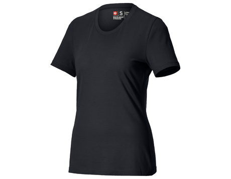 Primary image e.s. Piqué-T-shirt cotton light, ladies' black