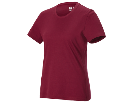 Primary image e.s. Piqué-T-shirt cotton light, ladies' bordeaux