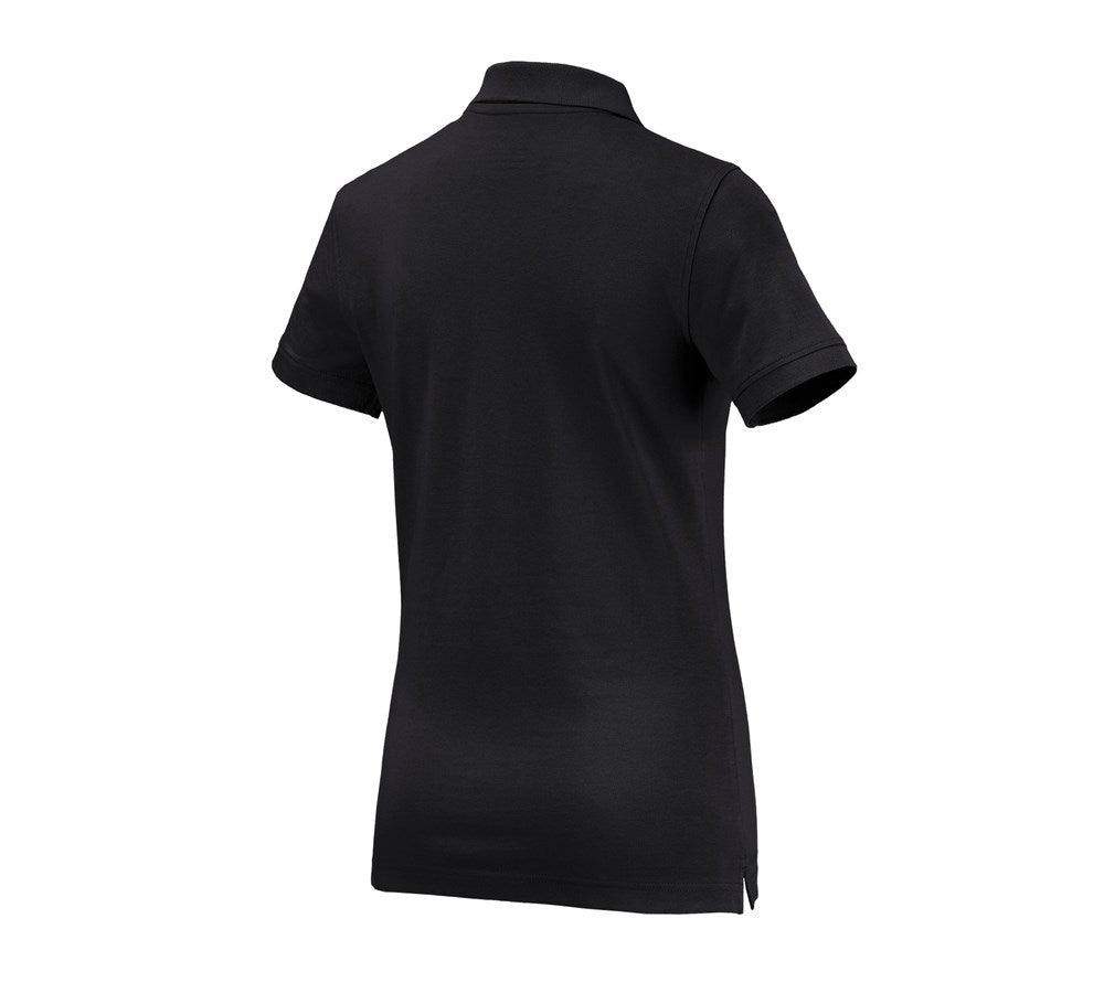 Secondary image e.s. Polo shirt cotton, ladies' black