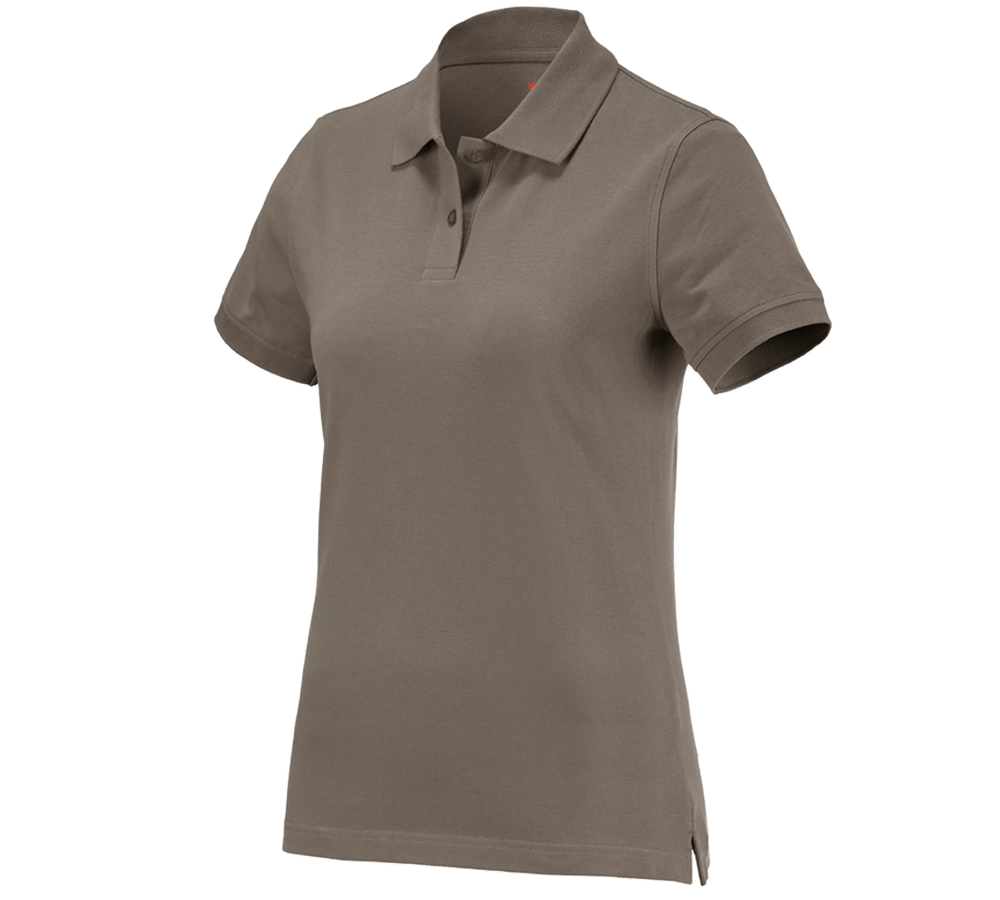 Primary image e.s. Polo shirt cotton, ladies' stone