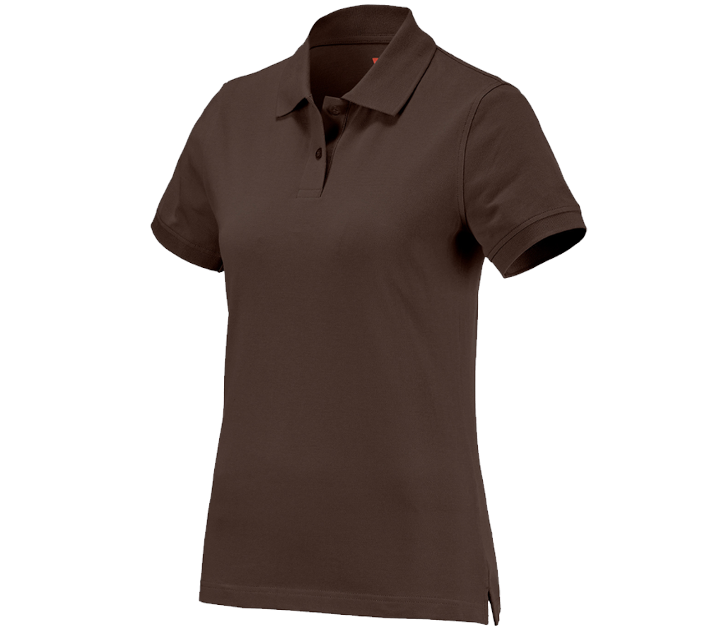 Primary image e.s. Polo shirt cotton, ladies' chestnut