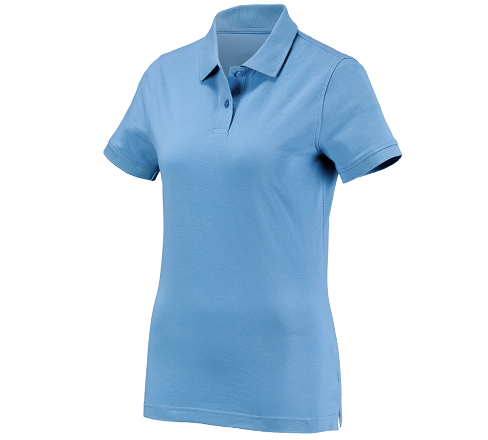 Primary image e.s. Polo shirt cotton, ladies' azure