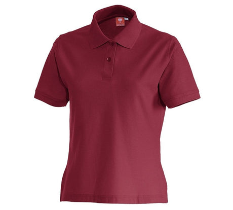 Primary image e.s. Polo shirt cotton, ladies' bordeaux