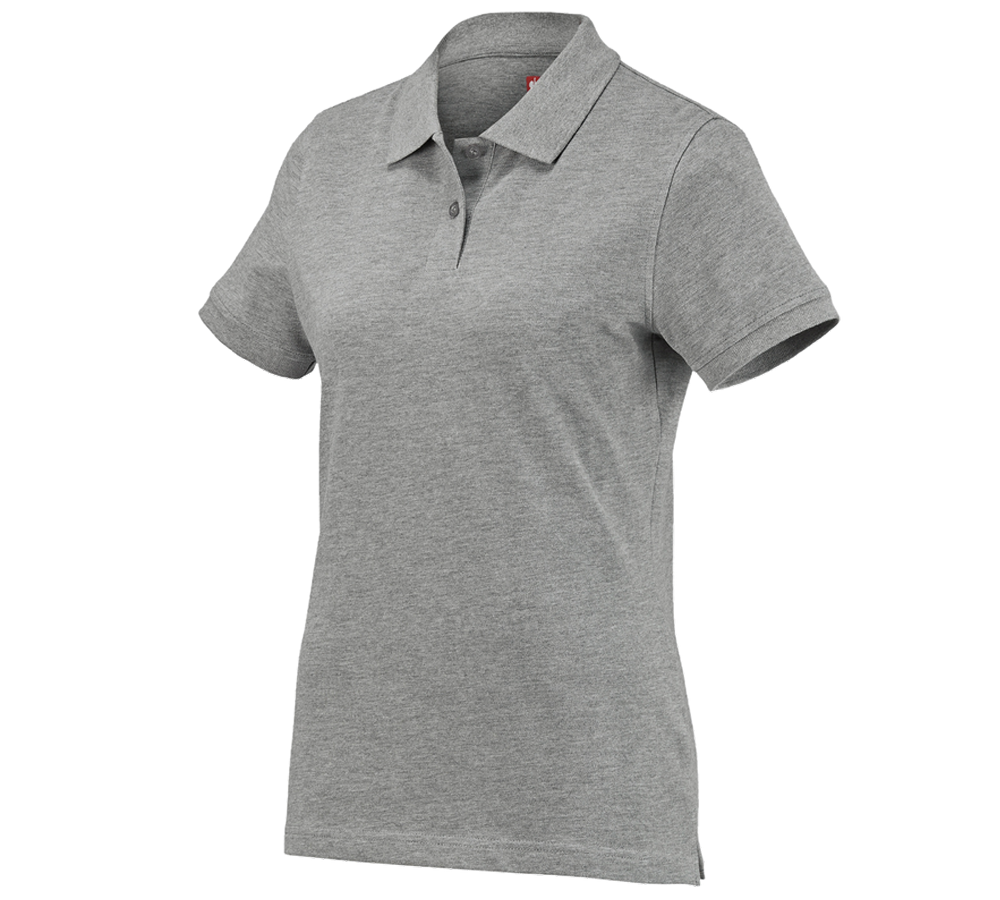 Primary image e.s. Polo shirt cotton, ladies' grey melange