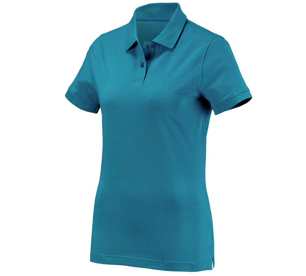 Primary image e.s. Polo shirt cotton, ladies' petrol