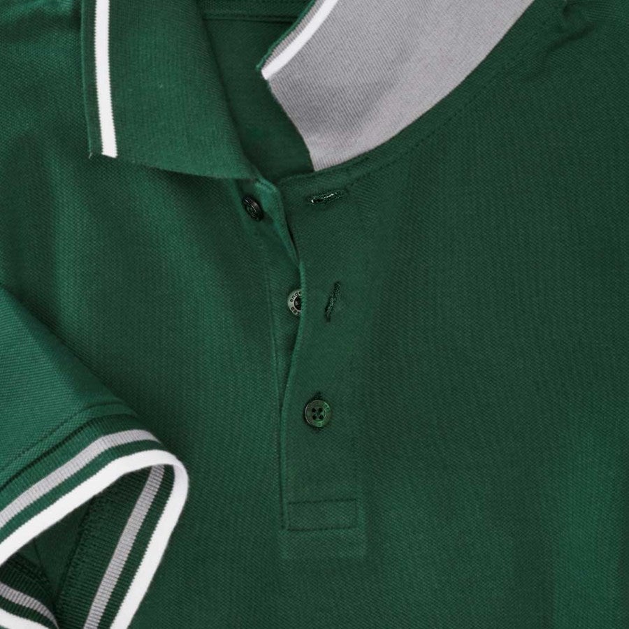 Detailed image e.s. Polo shirt cotton Deluxe Colour green/aluminium