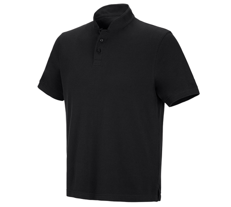 Primary image e.s. Polo shirt cotton Mandarin black