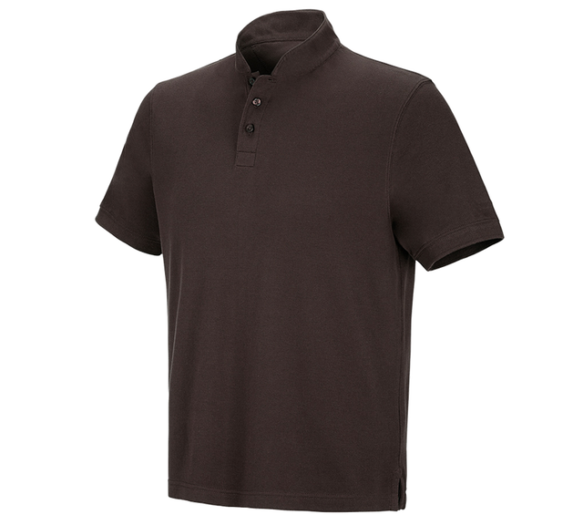 Primary image e.s. Polo shirt cotton Mandarin chestnut