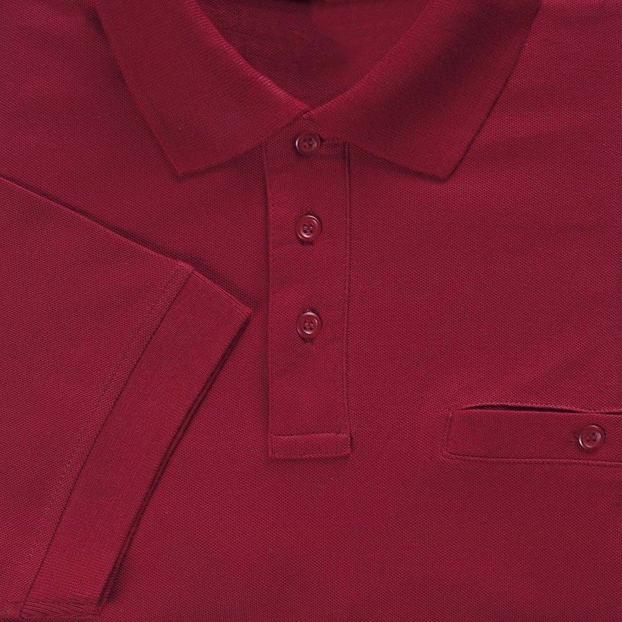 Detailed image e.s. Polo shirt cotton Pocket bordeaux