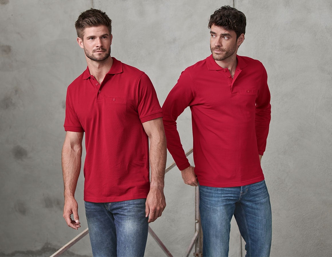 Additional image 1 e.s. Polo shirt cotton Pocket red