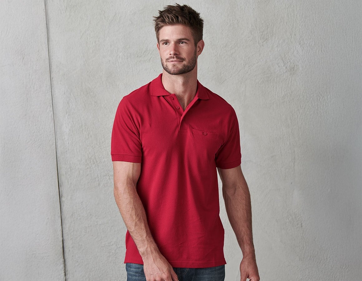 Main action image e.s. Polo shirt cotton Pocket red