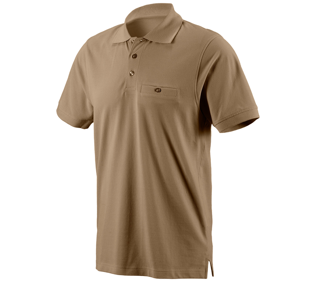 Primary image e.s. Polo shirt cotton Pocket khaki