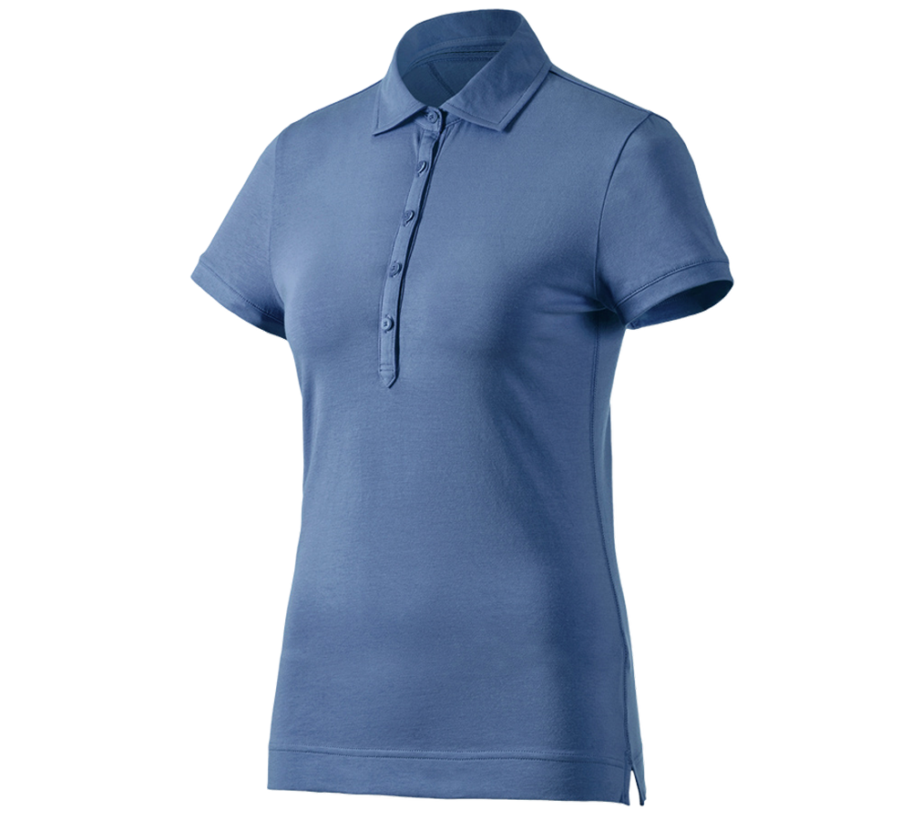 Primary image e.s. Polo shirt cotton stretch, ladies' cobalt