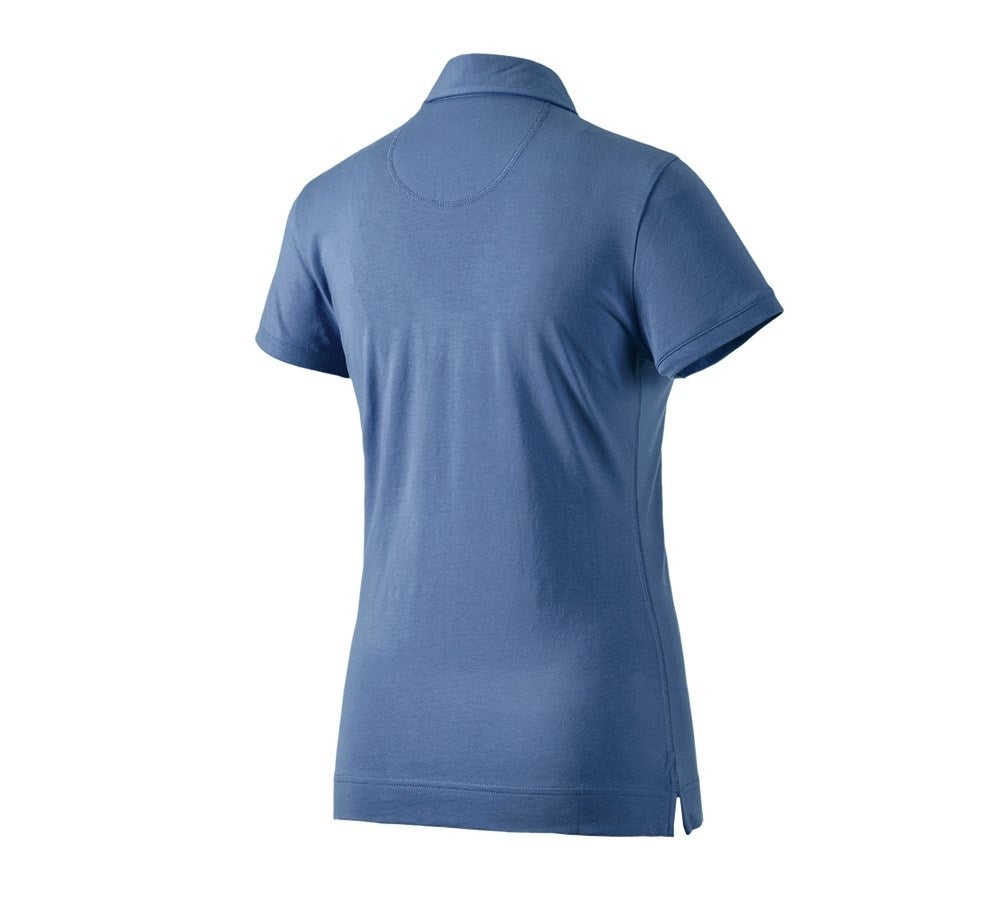 Secondary image e.s. Polo shirt cotton stretch, ladies' cobalt