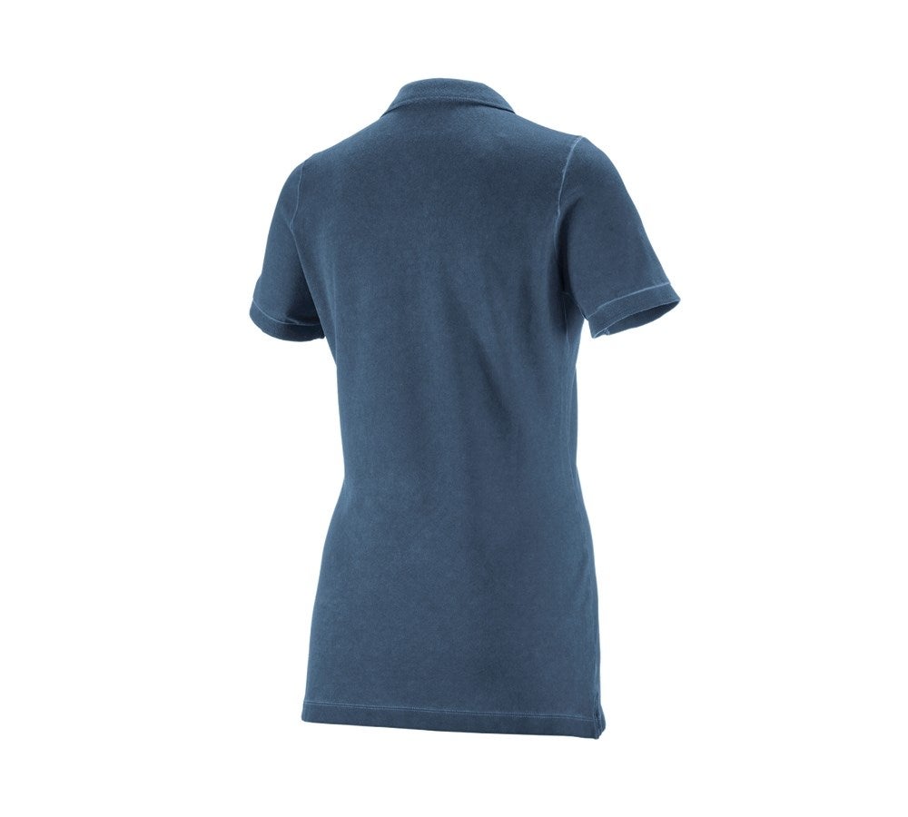 Secondary image e.s. Polo shirt vintage cotton stretch, ladies' antiqueblue vintage