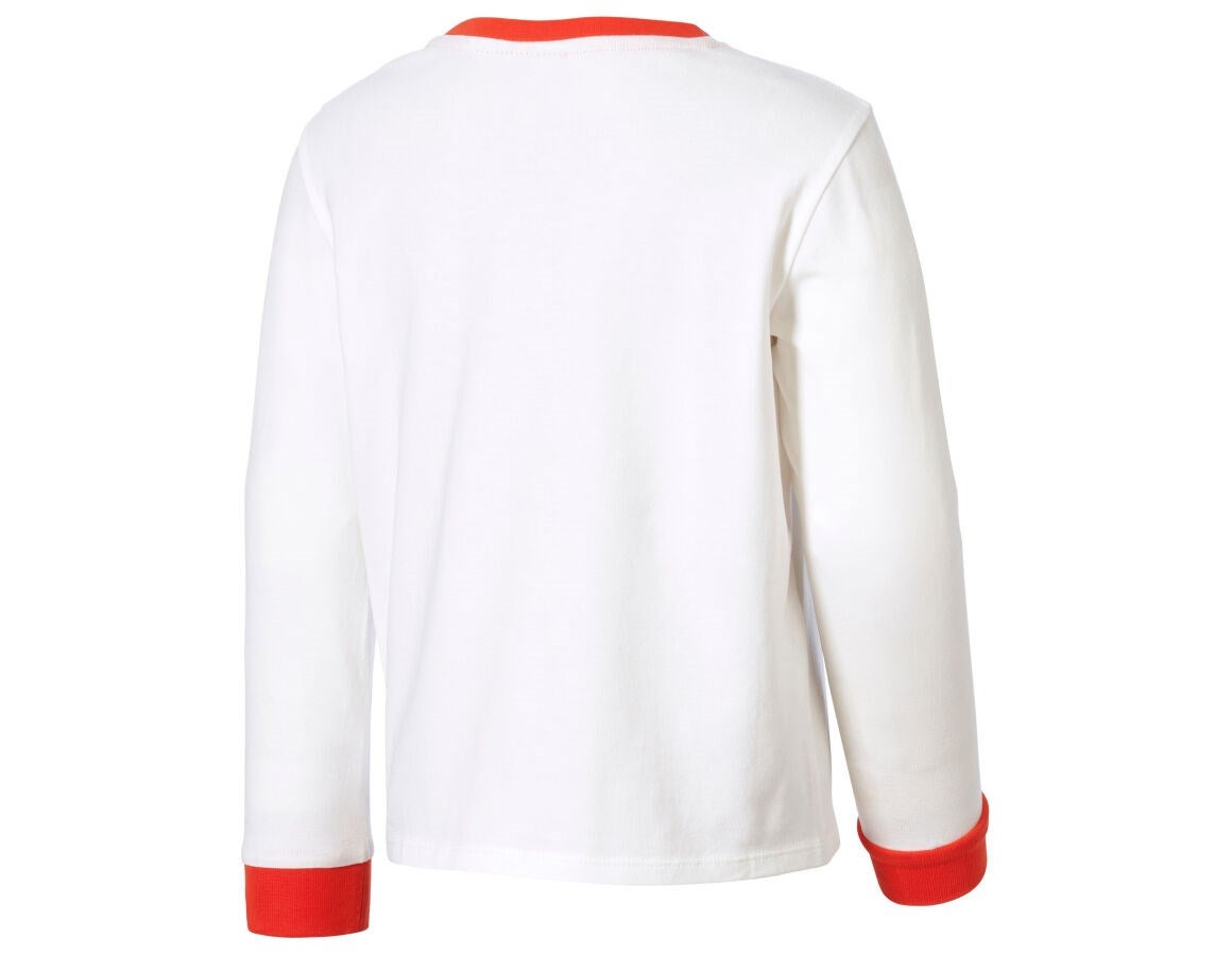 Secondary image e.s. Pyjama longsleeve cotton stretch, children’s white/straussred