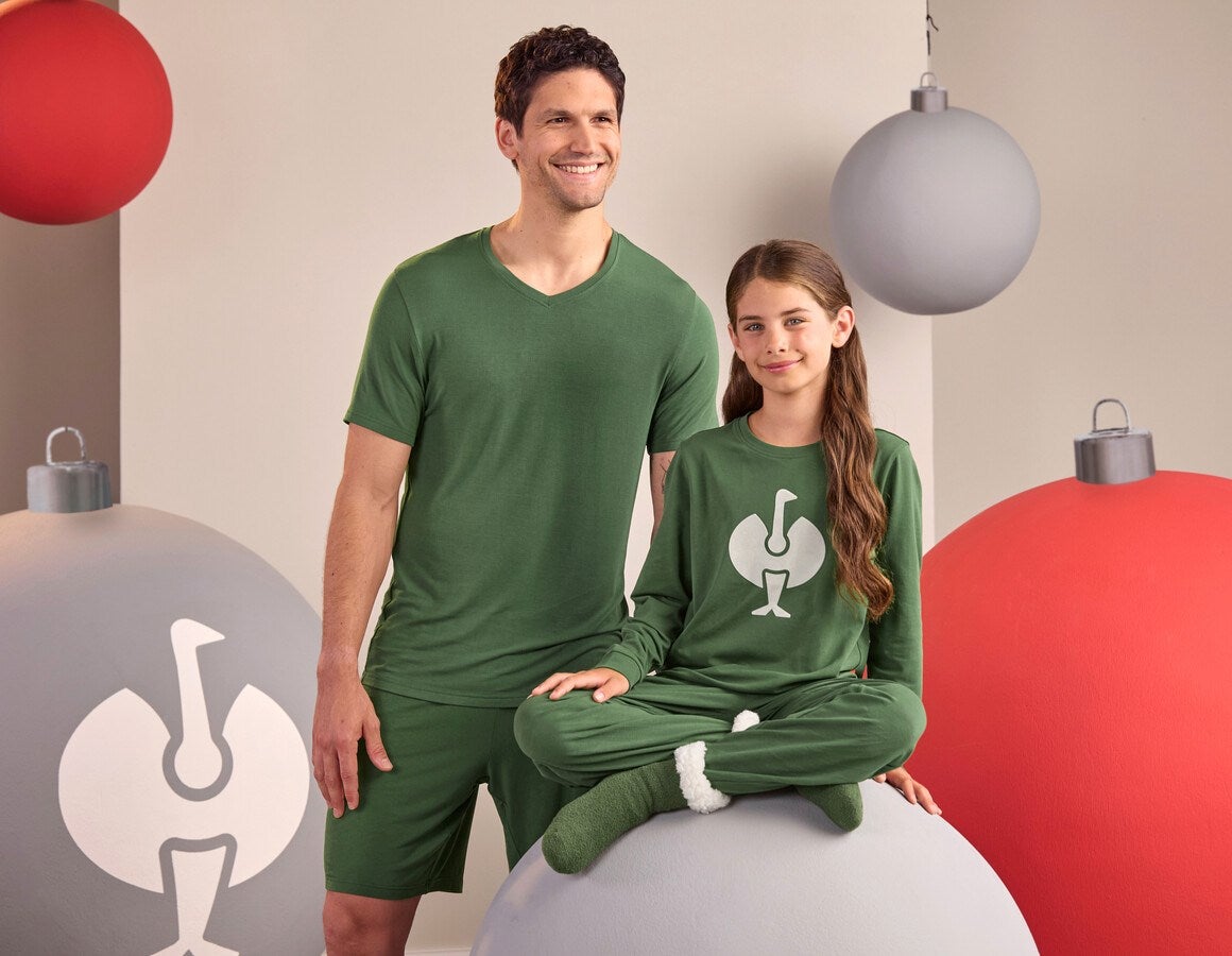 Additional image 1 e.s. Pyjama longsleeve cotton stretch, children’s nordicgreen