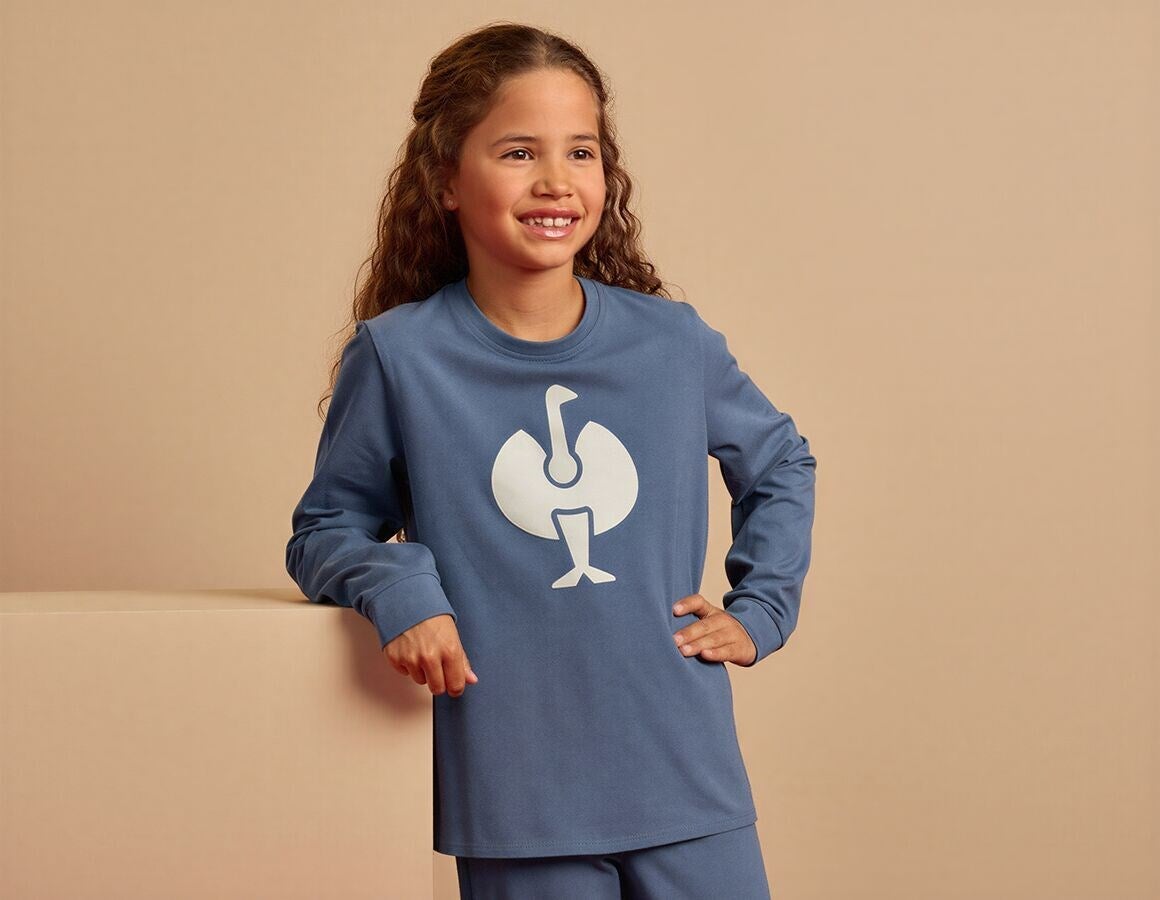 Main action image e.s. Pyjama longsleeve cotton stretch, children’s nordicblue
