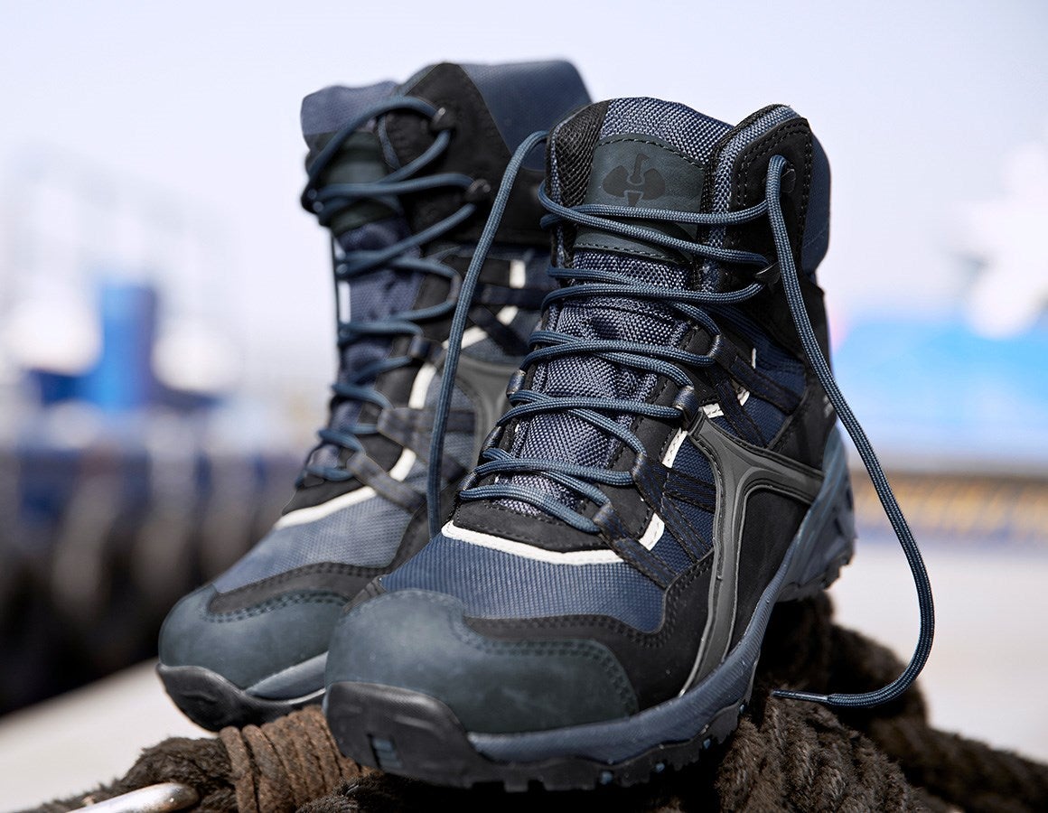 Main action image e.s. S1 Safety boots Pallas mid black/sapphire