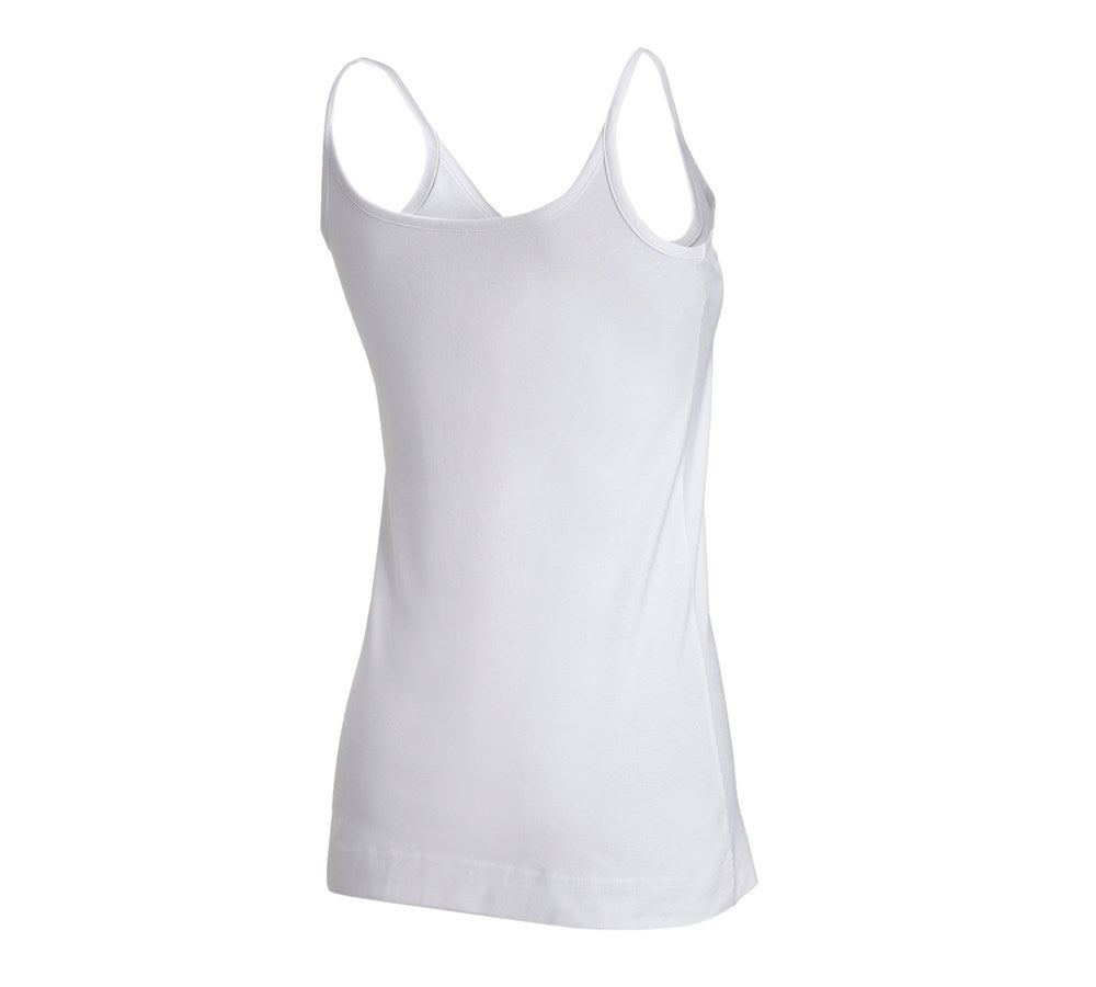 Secondary image e.s. Spaghetti top cotton stretch, ladies' white