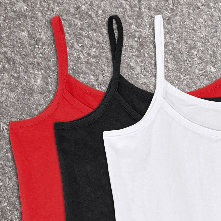 Detailed image e.s. Spaghetti top cotton stretch, ladies' white