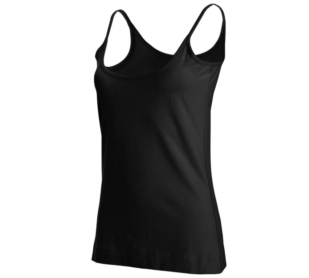 Primary image e.s. Spaghetti top cotton stretch, ladies' black