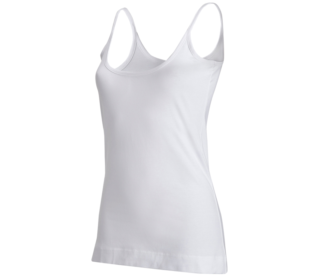 Primary image e.s. Spaghetti top cotton stretch, ladies' white
