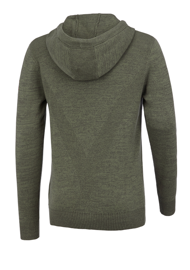 Secondary image e.s. Knitted hoody thyme melange