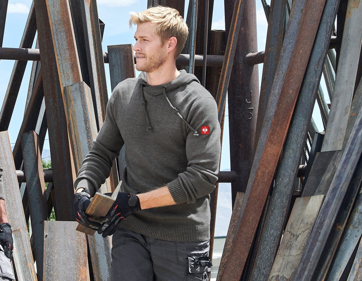 Additional image 1 e.s. Knitted hoody titanium melange