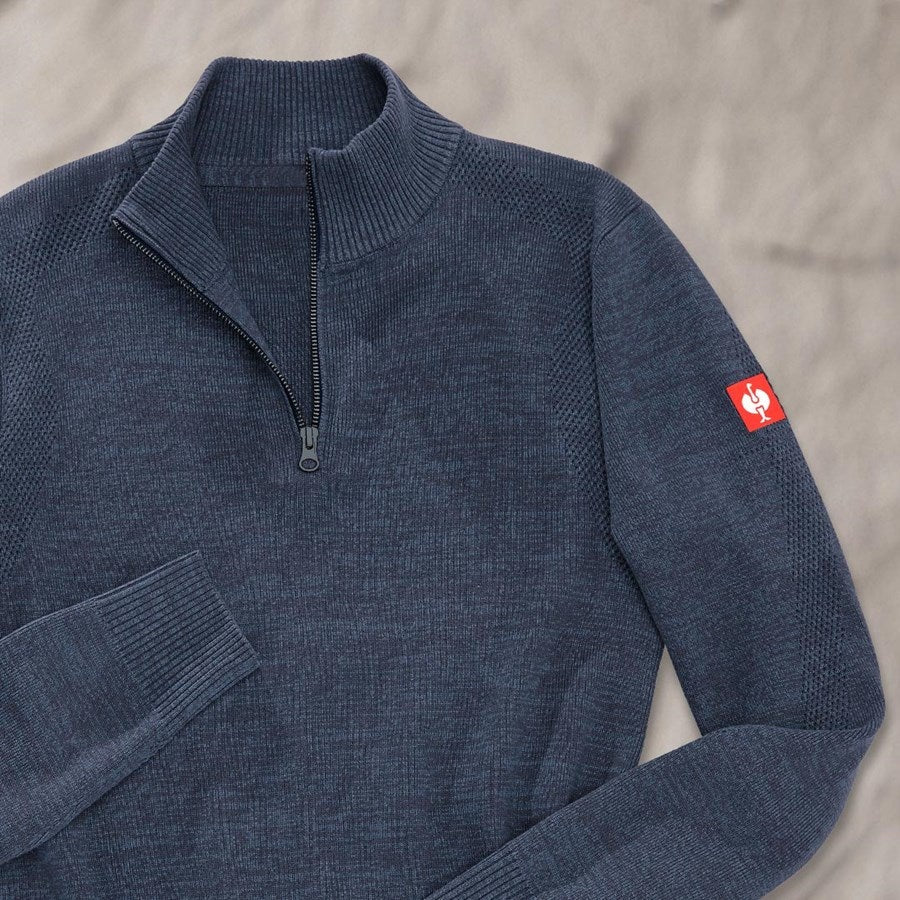 Detailed image e.s. Knitted troyer midnightblue melange