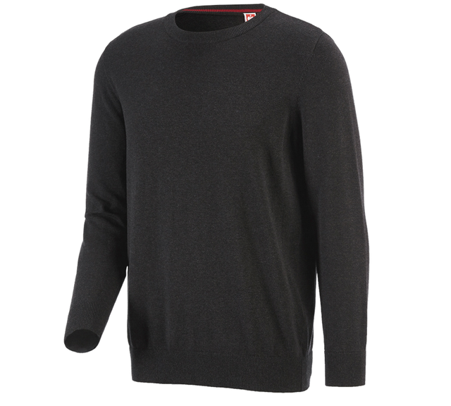 Primary image e.s. Knitted pullover, round neck graphite melange