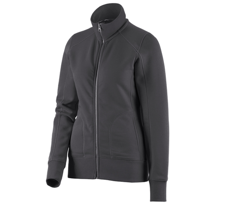 Primary image e.s. Sweat jacket poly cotton, ladies' anthracite