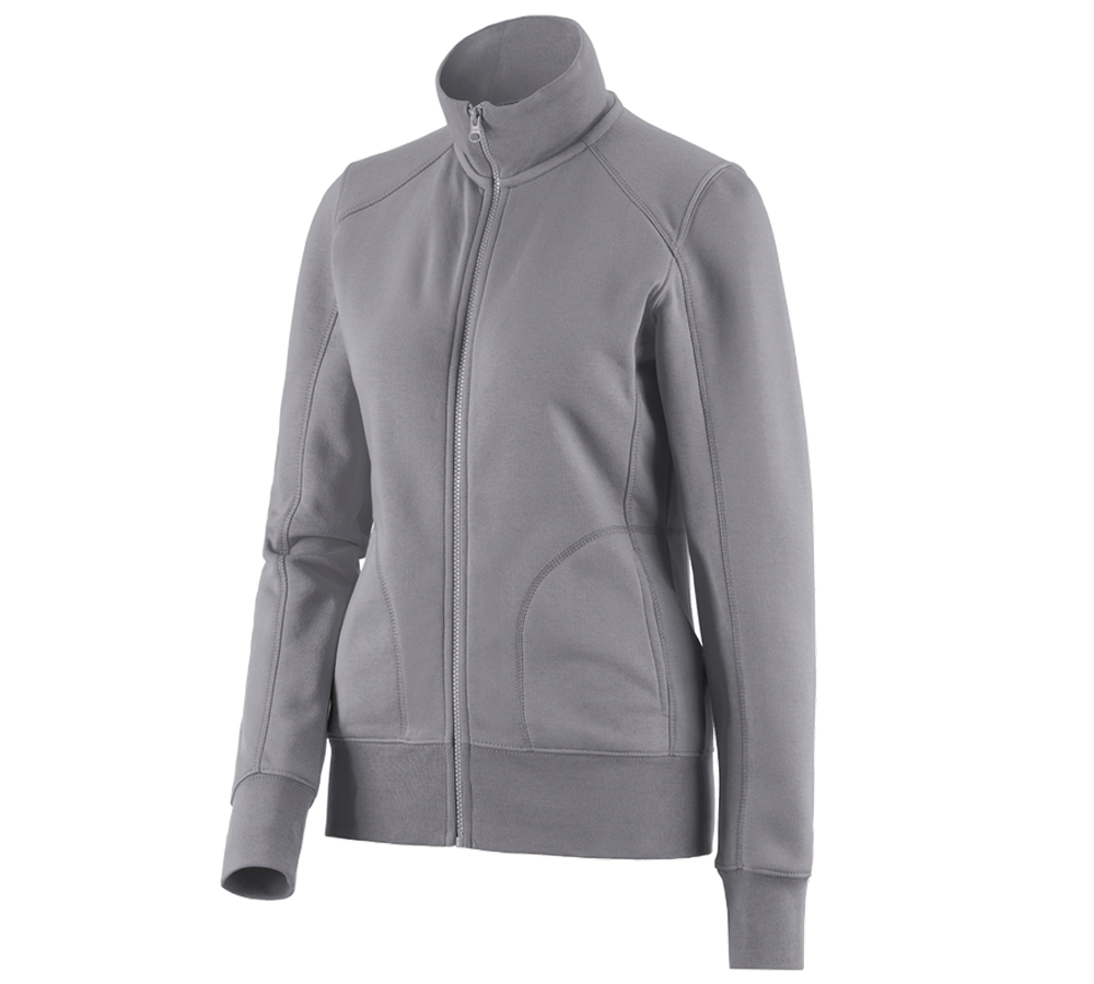 Primary image e.s. Sweat jacket poly cotton, ladies' platinum