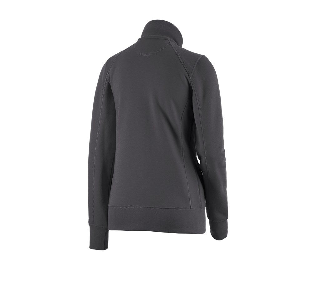 Secondary image e.s. Sweat jacket poly cotton, ladies' anthracite