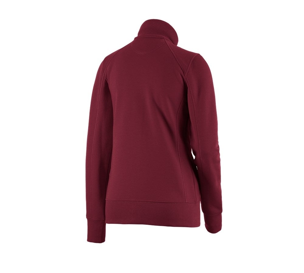 Secondary image e.s. Sweat jacket poly cotton, ladies' bordeaux
