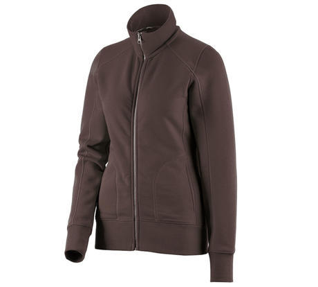 Primary image e.s. Sweat jacket poly cotton, ladies' chestnut
