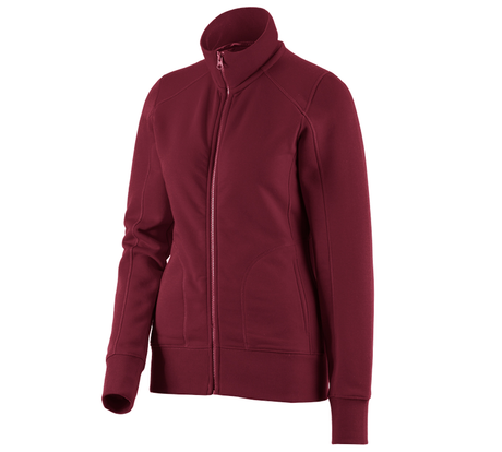 Primary image e.s. Sweat jacket poly cotton, ladies' bordeaux