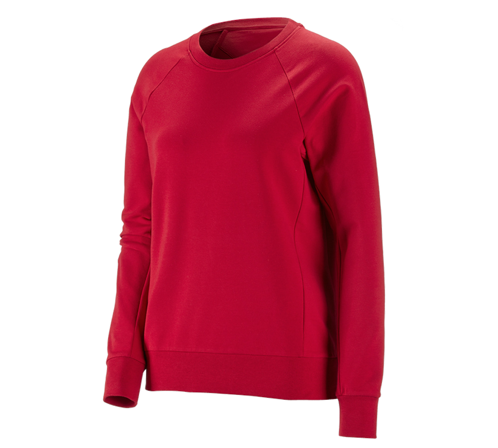 Primary image e.s. Sweatshirt cotton stretch, ladies' fiery red