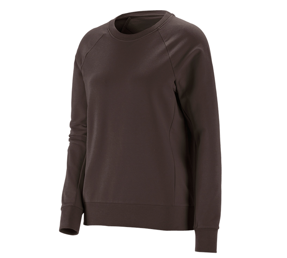 Primary image e.s. Sweatshirt cotton stretch, ladies' chestnut