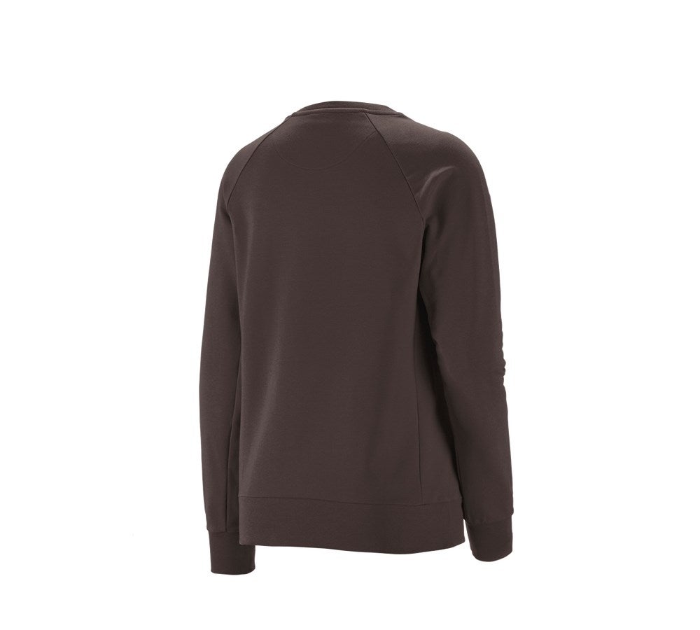 Secondary image e.s. Sweatshirt cotton stretch, ladies' chestnut