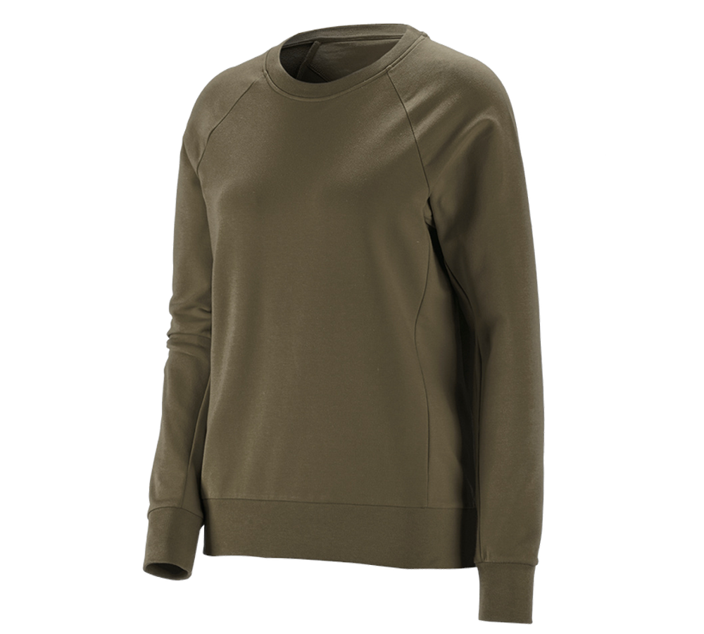 Primary image e.s. Sweatshirt cotton stretch, ladies' mudgreen