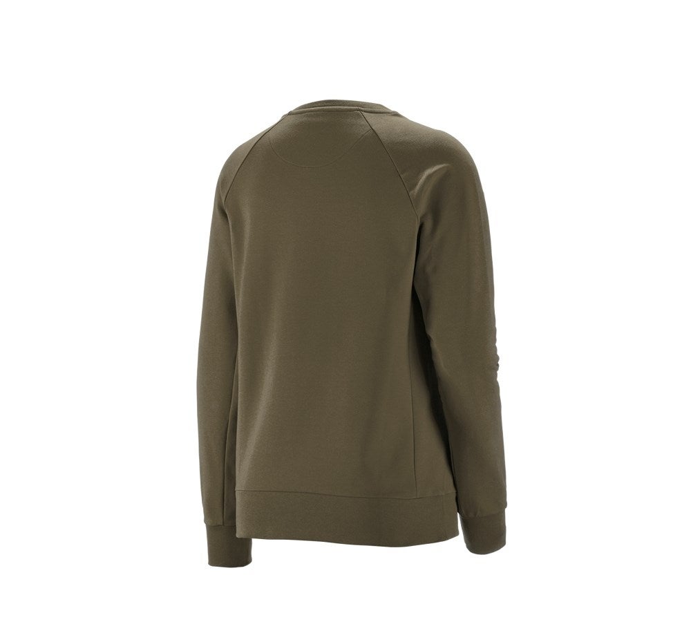 Secondary image e.s. Sweatshirt cotton stretch, ladies' mudgreen