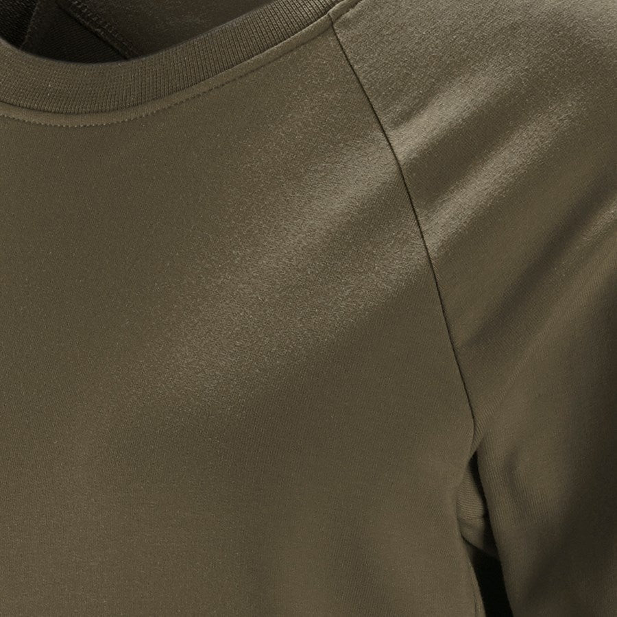 Detailed image e.s. Sweatshirt cotton stretch, ladies' mudgreen